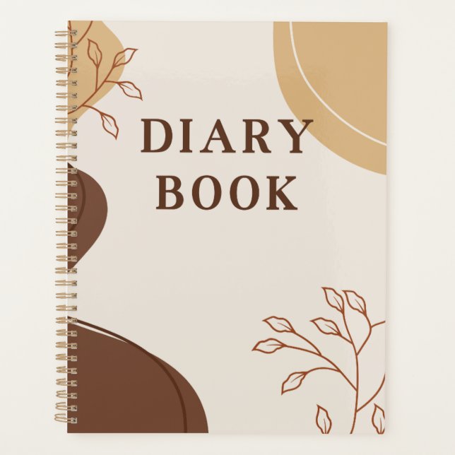 Boho-Minimalist Earthy Tones & Botanical Line Art Planner (Front)