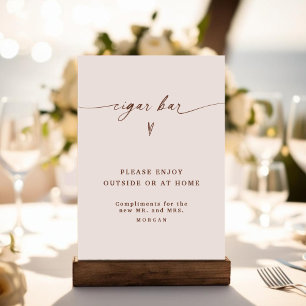 Boho Minimalist Favor Cigar Bar Wedding Sign
