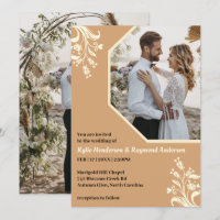 Boho Minimalist Floral Buff Wedding