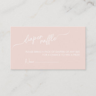 Boho Minimalist GirlPink Diaper Raffle Baby Shower Enclosure Card