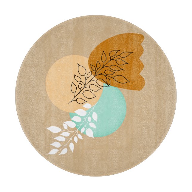 BOHO MINIMALIST LEAVES CUTTING BOARD (Front)