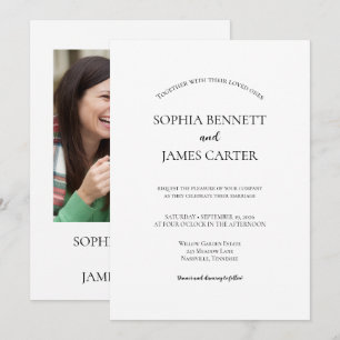 Boho Minimalist Modern Wedding Design Invitation