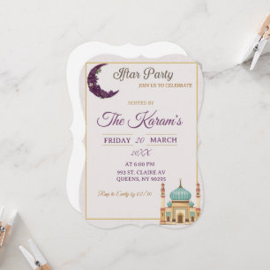 Boho  Minimalist Mosque Ramadan Iftar Party  Invitation