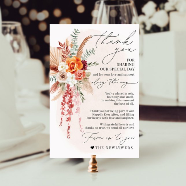 Boho Minimalist Napkin Thank You Card (Creator Uploaded)