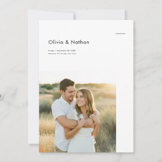 Boho Minimalist Photo Wedding Invitation