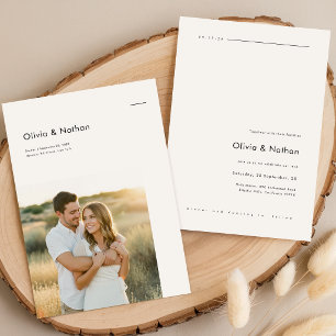 Boho Minimalist Photo Wedding Invitation