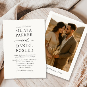 Boho Minimalist Photo Wedding Invitation