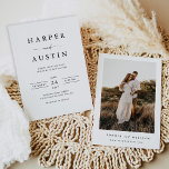 Boho Minimalist Photo Wedding Invitation<br><div class="desc">Celebrate your love with a "Boho Minimalist Photo Wedding Invitation" that combines modern simplicity with bohemian charm. Featuring a favourite photo of the couple, this invitation blends elegant minimalist design with earthy boho elements, such as soft florals, feathers, or subtle geometric patterns. The clean, uncluttered layout allows the photo to...</div>