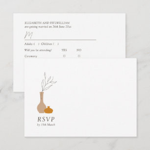 Boho Minimalist Plant Pots RSVP with Song Request  Card