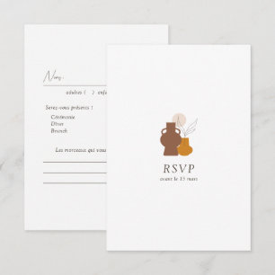 Boho Minimalist Plant Pots with Song+Meal Request  RSVP Card
