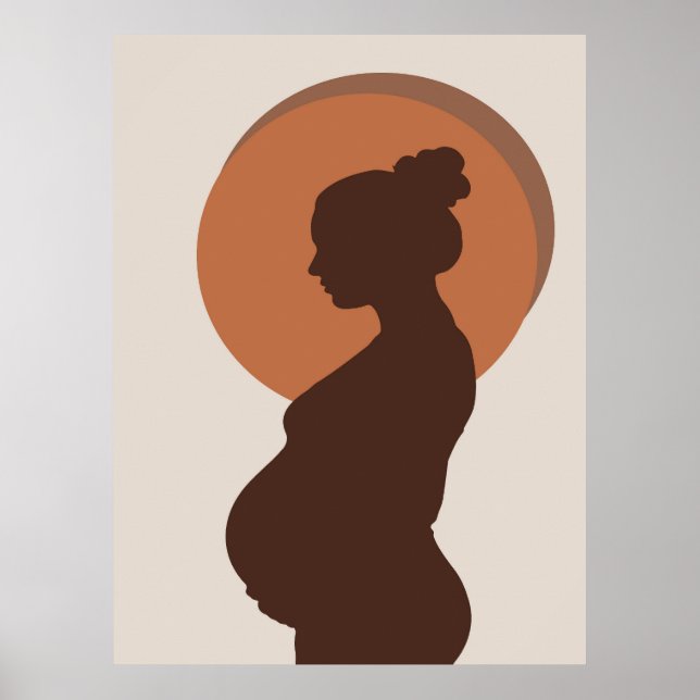 Boho Minimalist Pregnancy Journey Poster Decor (Front)