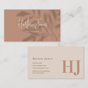 Boho Minimalist Signature Neutral Tone Business C Business Card