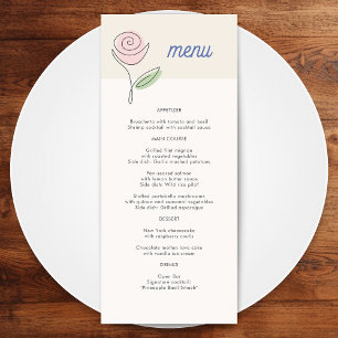 Boho Minimalist Spring Floral Wedding Menu
