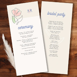 Boho Minimalist Spring Floral Wedding Programme