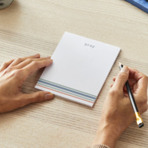 Boho Minimalist Stripes Personalized Notepad