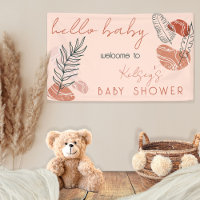 Boho Minimalist Terracotta Blush Hello Baby Shower