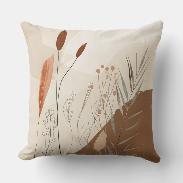 Boho Minimalist Throw Pillow (Front)