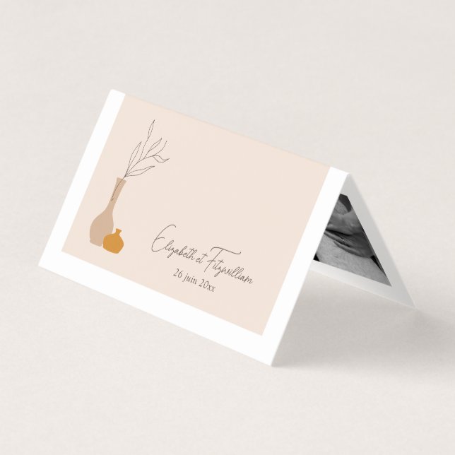 Boho Minimalist Vases Photo Strip Folded Bookmark (Front)