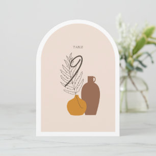 Boho Minimalist Vases Wedding Table Number Card