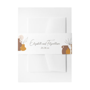 Boho Minimalist Vases Wraparound Invitation Belly Band