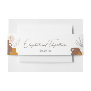 Boho Minimalist Vases Wraparound Invitation Belly Band