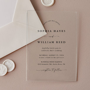 Boho Minimalist Wedding Acrylic Invitations