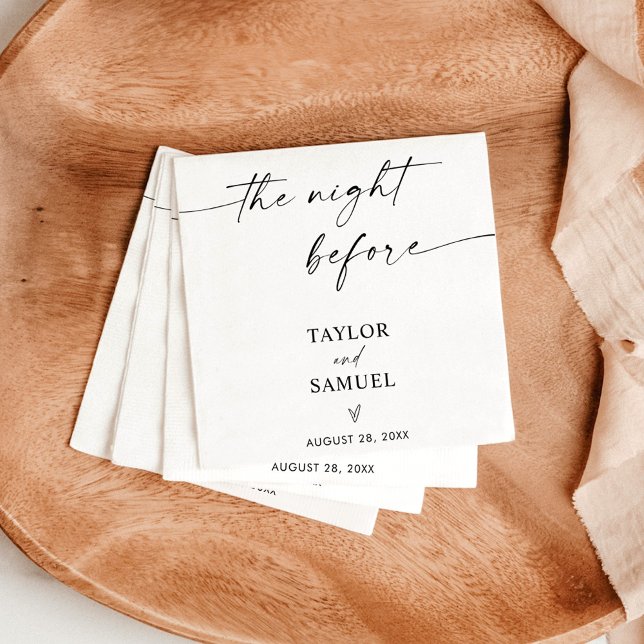 Boho Minimalist Wedding Cocktail Paper Napkin (Creator Uploaded)