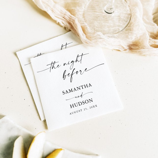 Boho Minimalist Wedding Cocktail Paper  Napkin (Creator Uploaded)