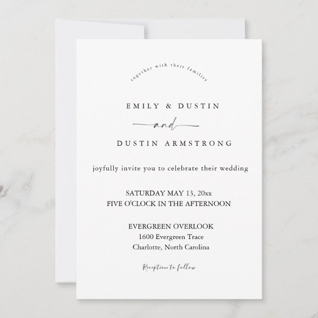 Boho Minimalist Wedding Invitation (Front)