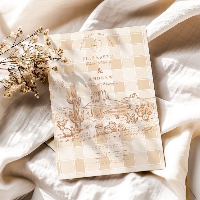 Boho Minimalist Western Desert Wedding Invitation (Creator Uploaded)