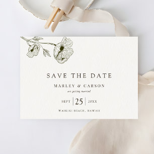 Boho Minimalist Wildflower Wedding Save The Date