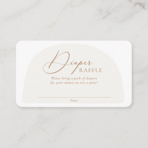 Boho Minimalistic Arch Neutral Diaper Raffle Enclosure Card