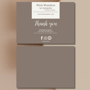 Boho Minimalistic Candle Making Thank You Card