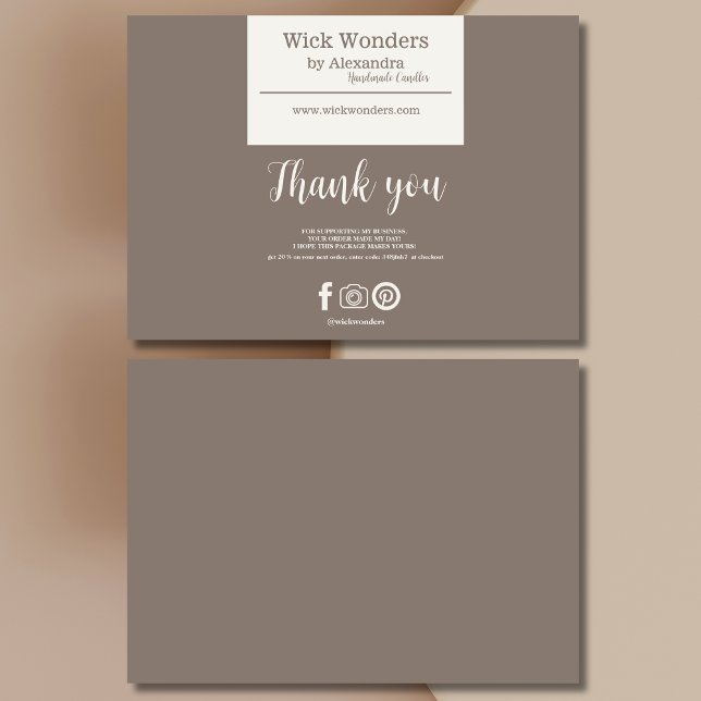 Boho Minimalistic Candle Making Thank You Card (Creator Uploaded)