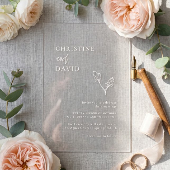 Boho Minimalistic Transparent Wedding Invitation (Creator Uploaded)