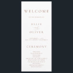 Boho Mocha Mousse White Elegant Minimalist Wedding Programme<br><div class="desc">Beautiful boho,  minimalist and classic,  our Mocha Mousse and white Minimalist Wedding Program will be beautiful for your order of service. Fully customisable with all of your wedding program information.</div>