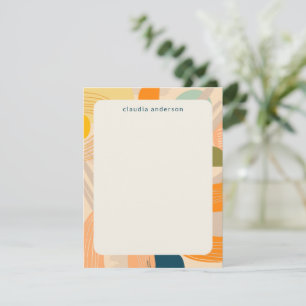 Boho Modern Abstract Art Shapes Personalised  Card