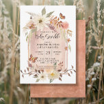 BOHO Modern Arch Fall Floral Butterfly Sprinkle Invitation<br><div class="desc">Baby Sprinkle version, additional versions are available. A watercolor arch is covered with beautiful earthy warm neutral flowers with moss green, Sienna and brown foliage. Trendy earth tone colour palette with peach, copper, terracotta, amber, sienna and muted sage greenery with ivory and peach flowers. All artwork was painted and graphically...</div>