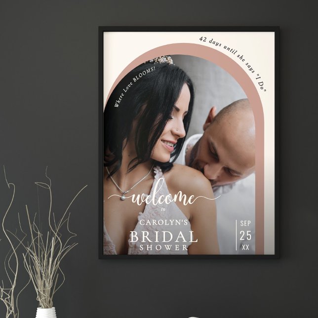 Boho Modern Arch Photo Bridal Shower Welcome Poster (Creator Uploaded)