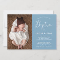 Boho Modern Baby Dusty Blue Light Blue Baptism