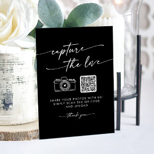 Boho Modern Black Capture the Love Wedding Acrylic Sign