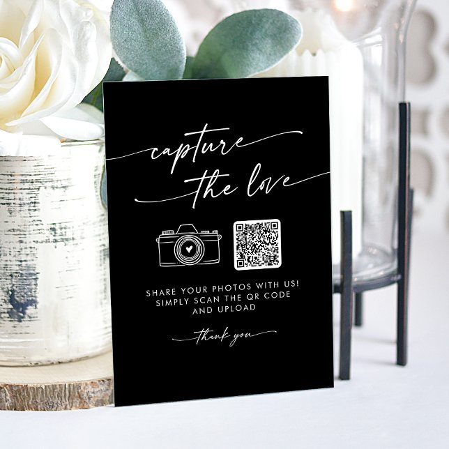 Boho Modern Black Capture the Love Wedding Acrylic Sign (Boho Modern Black Capture the Love Wedding Acrylic Sign)