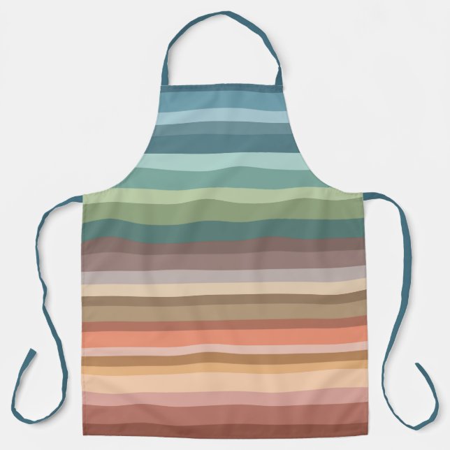 Boho Modern Chic Stripes  Apron (Front)