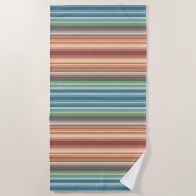 Boho Modern Chic Stripes  Beach Towel (Front)