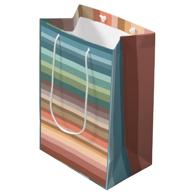 Boho Modern Chic Stripes  Medium Gift Bag (Front Angled)