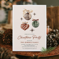 Boho Modern Christmas Party Invitation