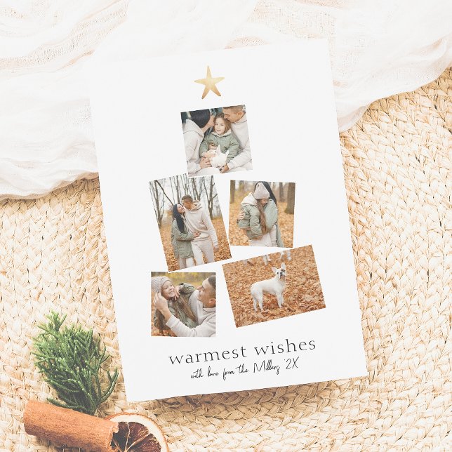 Boho Modern Christmas Tree 5 Photo Collage Holiday (Creator Uploaded)