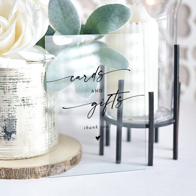 Boho Modern Clear Acrylic Wedding Cards and Gifts Acrylic Sign (Boho Modern Clear Acrylic Wedding Cards and Gifts Acrylic Sign)