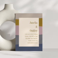 Boho Modern Dusty Mauve Gold Beige Striped Wedding