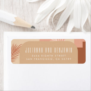 Boho Modern Floral Blush Terracotta Return Address